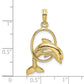 Polished Dolphin Jumping Through Hoop Charm - WBC