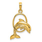 Polished Dolphin Jumping Through Hoop Charm - WBC