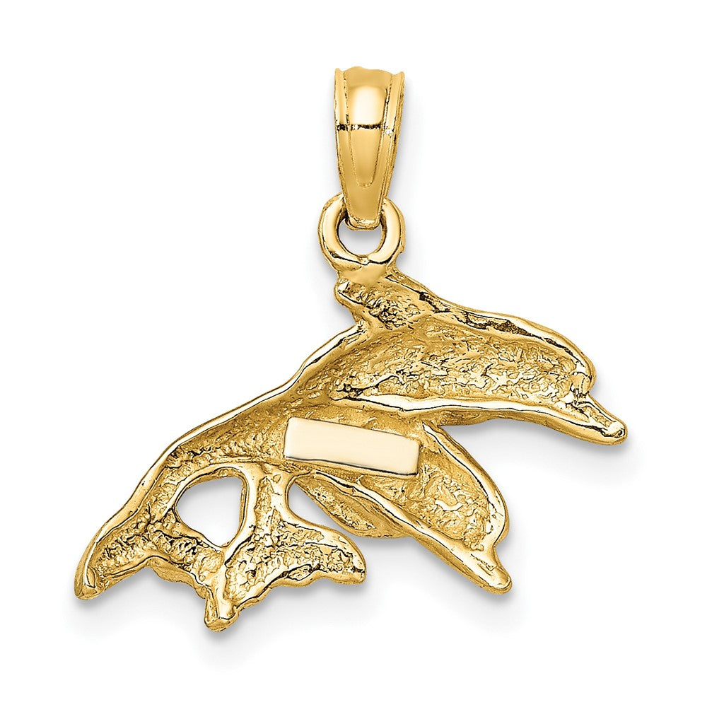 Polished Double Dolphins Jumping Charm - WBC