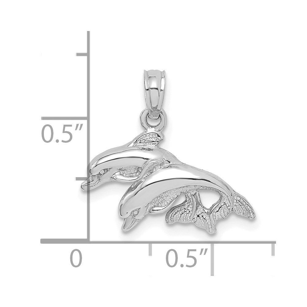 Polished Double Dolphins Jumping Charm - WBC