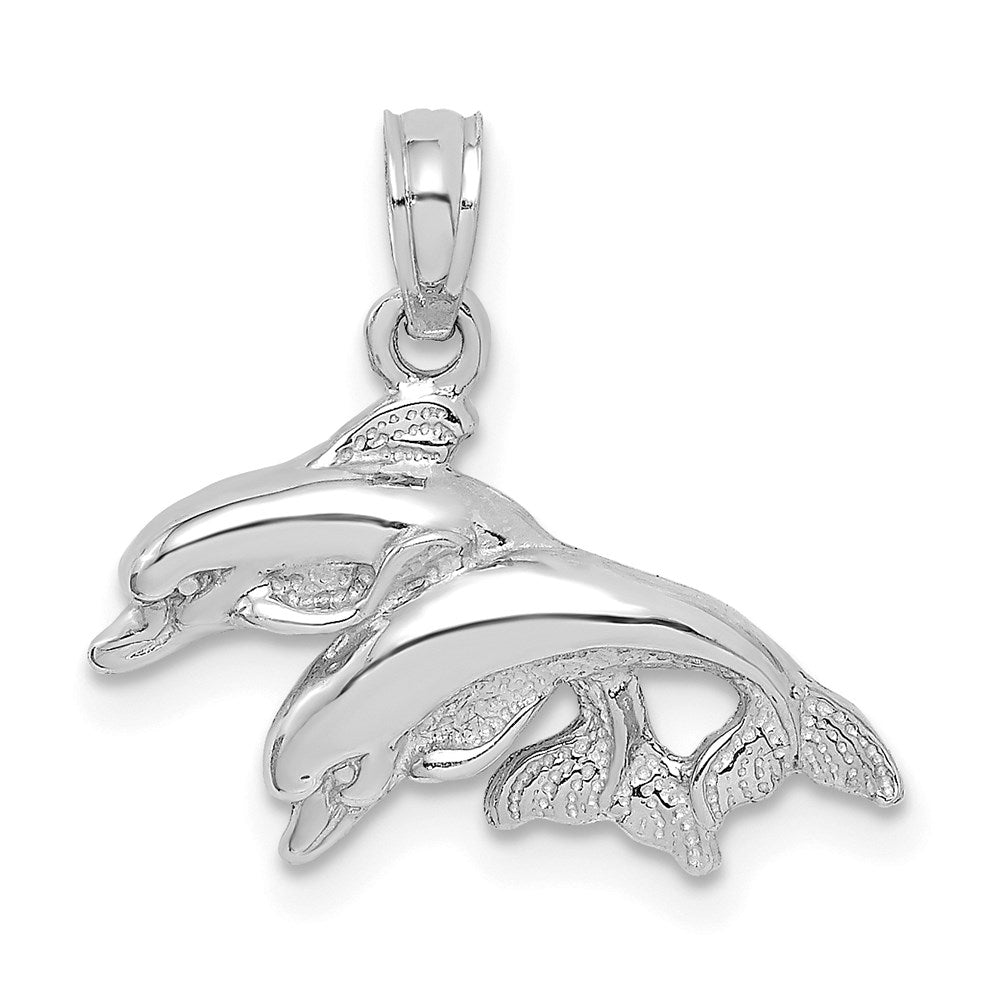 Polished Double Dolphins Jumping Charm - WBC