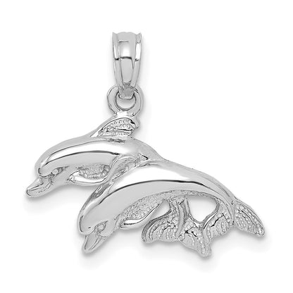 Polished Double Dolphins Jumping Charm - WBC