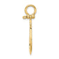 3-D Polished Anchor with Shackle Bail Charm - WBC
