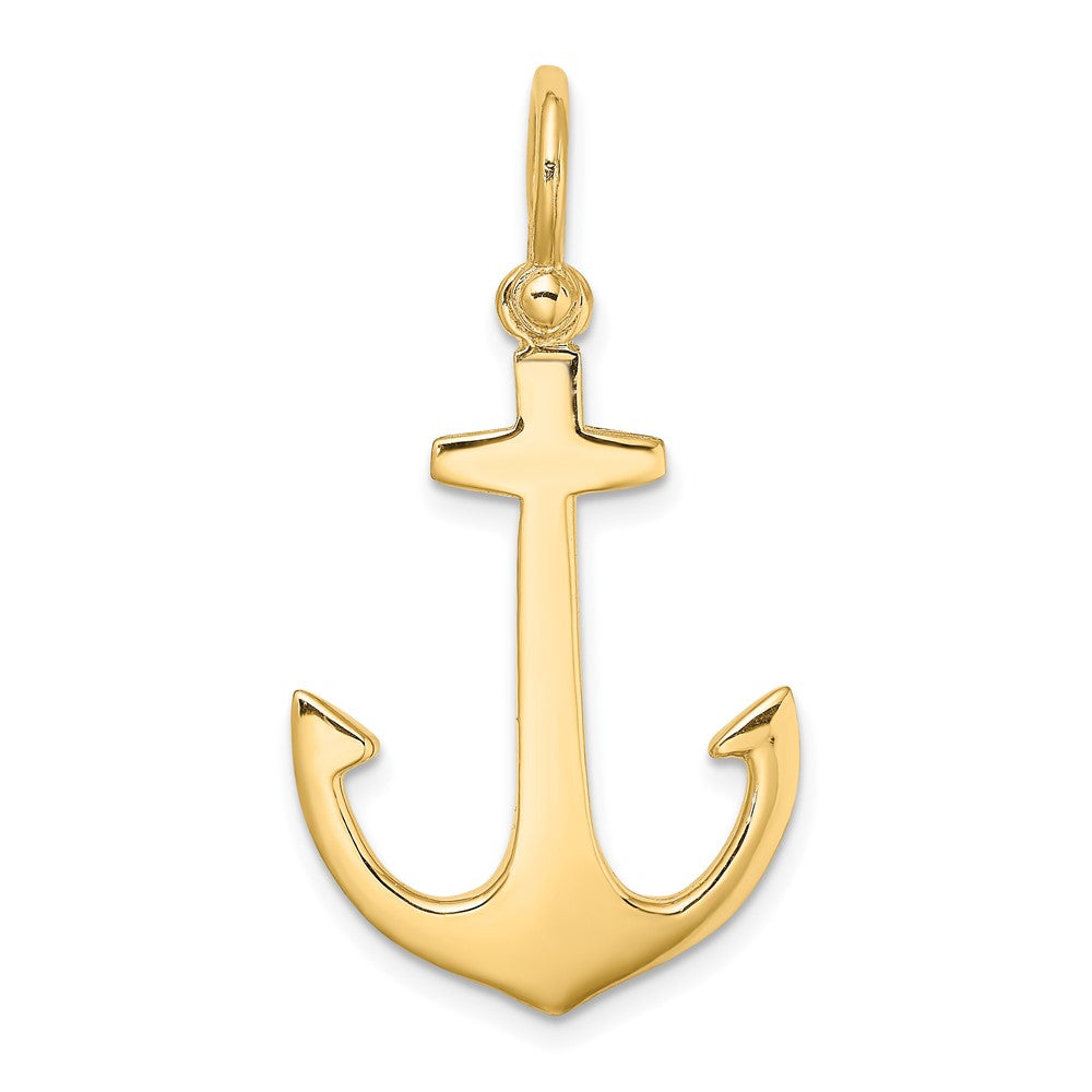 3-D Polished Anchor with Shackle Bail Charm - WBC