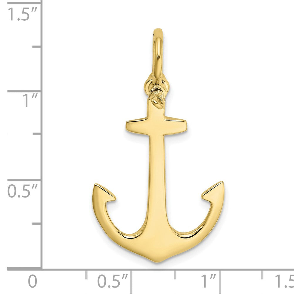 3-D Polished Anchor with Shackle Bail Charm - WBC