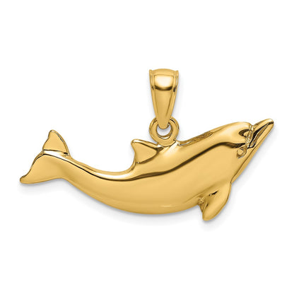 2-D Polished Dolphin Charm - WBC