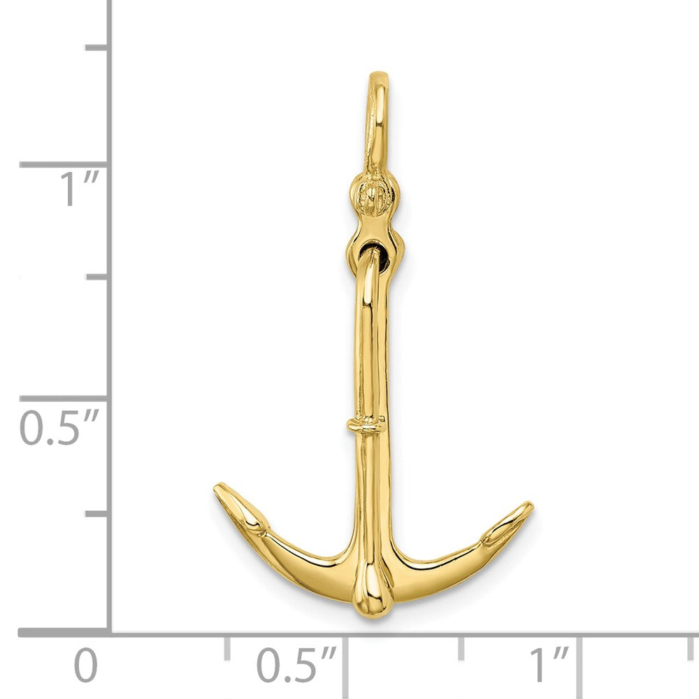 3-D Polished Anchor 2-Piece Moveable Charm - WBC