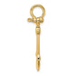 3-D Small Anchor with Shackle Bail Charm - WBC