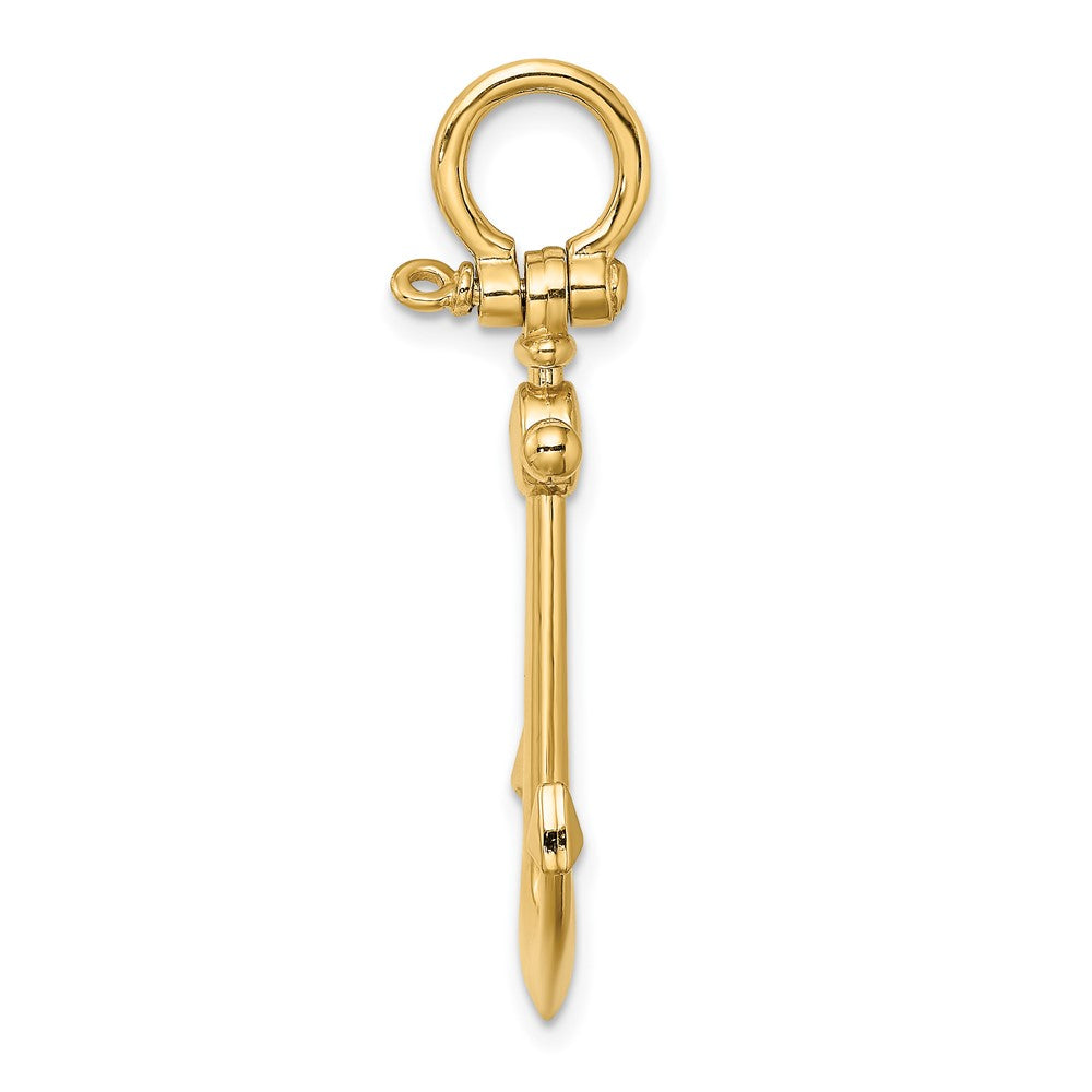 3-D Small Anchor with Shackle Bail Charm - WBC