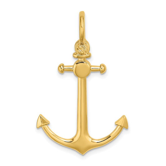 3-D Small Anchor with Shackle Bail Charm - WBC