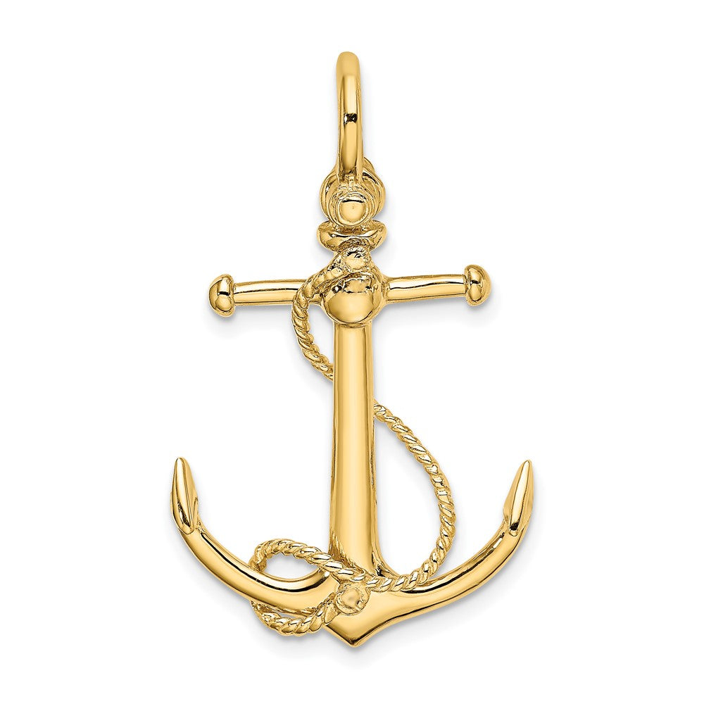 Large 3-D Anchor with Long T-Bar and Rope with Shackle Bail Pendant - WBC