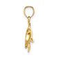 Textured Polished Dolphin Jumping Charm - WBC