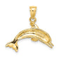 Textured Polished Dolphin Jumping Charm - WBC