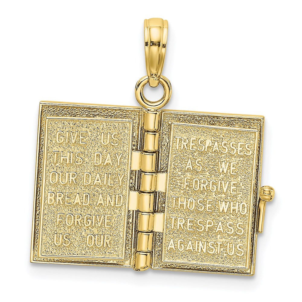 3-D Moveable Pages HOLY BIBLE Opens with Lords Prayer Inside Pendant - WBC
