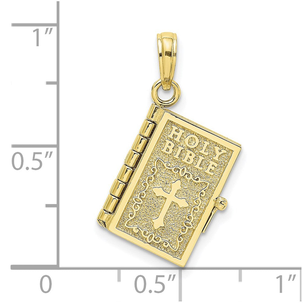 3-D Moveable Pages HOLY BIBLE Opens with Lords Prayer Inside Pendant - WBC