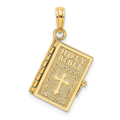 3-D Moveable Pages HOLY BIBLE Opens with Lords Prayer Inside Pendant - WBC