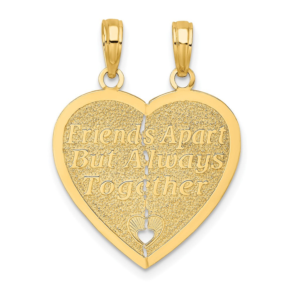 10K Gold Forever And Ever / ...Always Together Reversible 2-Piece Break-Apart Heart Charm