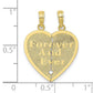 10K Gold Forever And Ever / ...Always Together Reversible 2-Piece Break-Apart Heart Charm