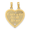 10K Gold Forever And Ever / ...Always Together Reversible 2-Piece Break-Apart Heart Charm