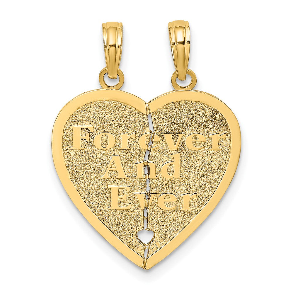 10K Gold Forever And Ever / ...Always Together Reversible 2-Piece Break-Apart Heart Charm