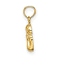 and Rhodium Angel Resting On Elbow Charm - WBC