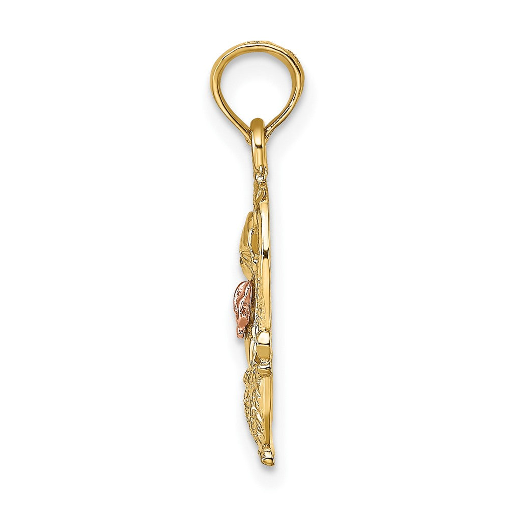Two-Tone Cat with Bow In Basket Charm - WBC