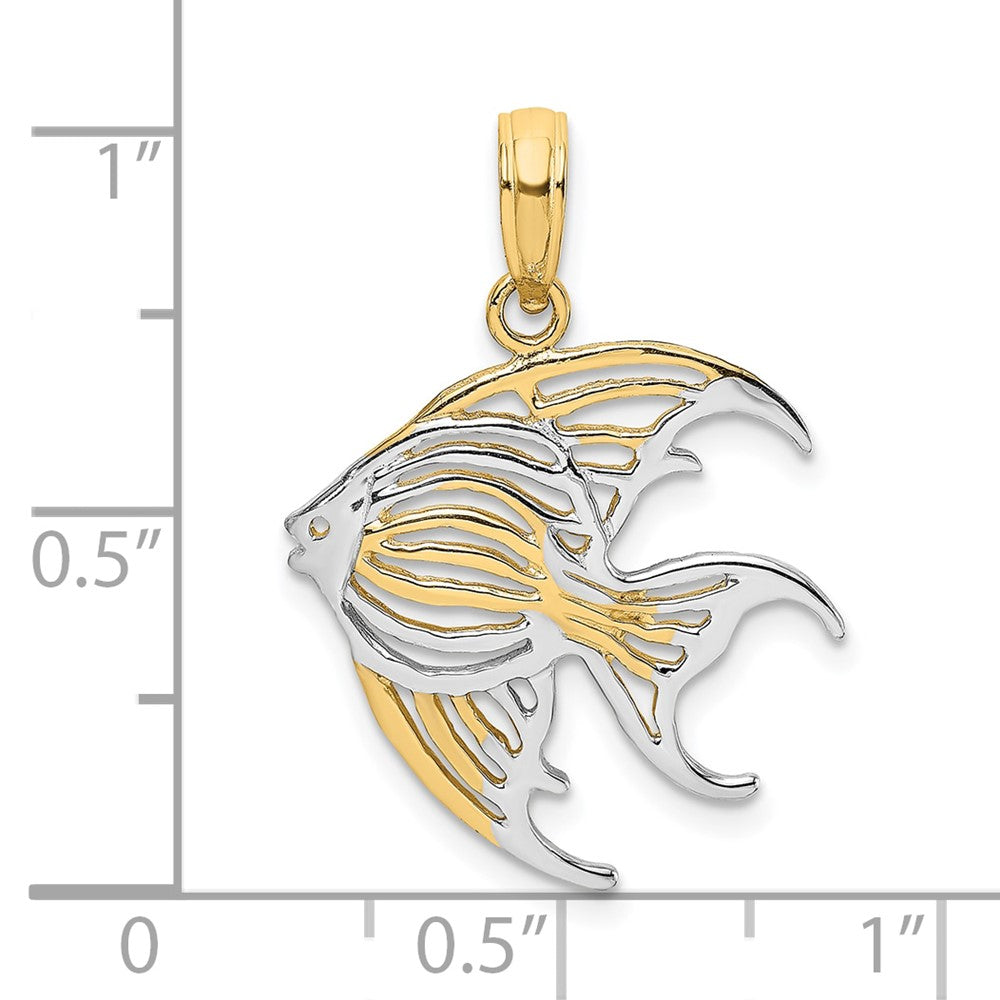 and Rhodium Cut-Out Angelfish Charm - WBC