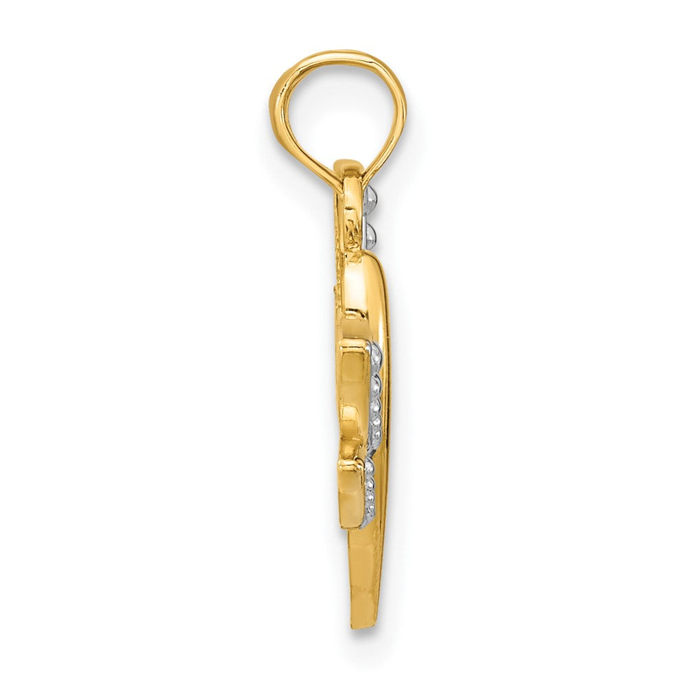 and Rhodium Textured Dragonfly Charm - WBC