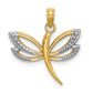and Rhodium Textured Dragonfly Charm - WBC