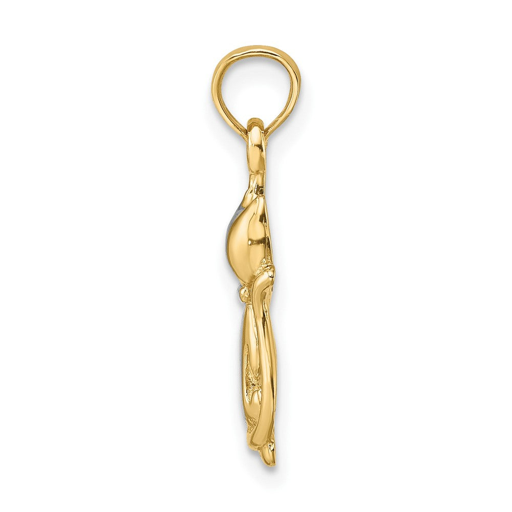 and Rhodium Polished Cat and Kitten Charm - WBC