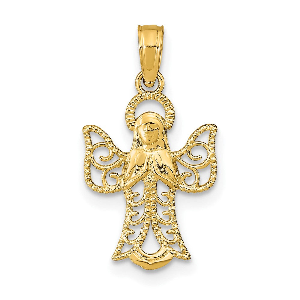 Angel with Filigree Cut-Out Wings Charm - WBC