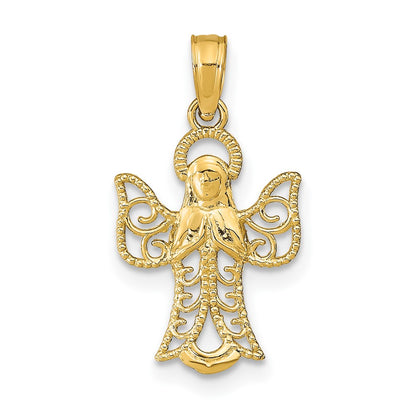 Angel with Filigree Cut-Out Wings Charm - WBC