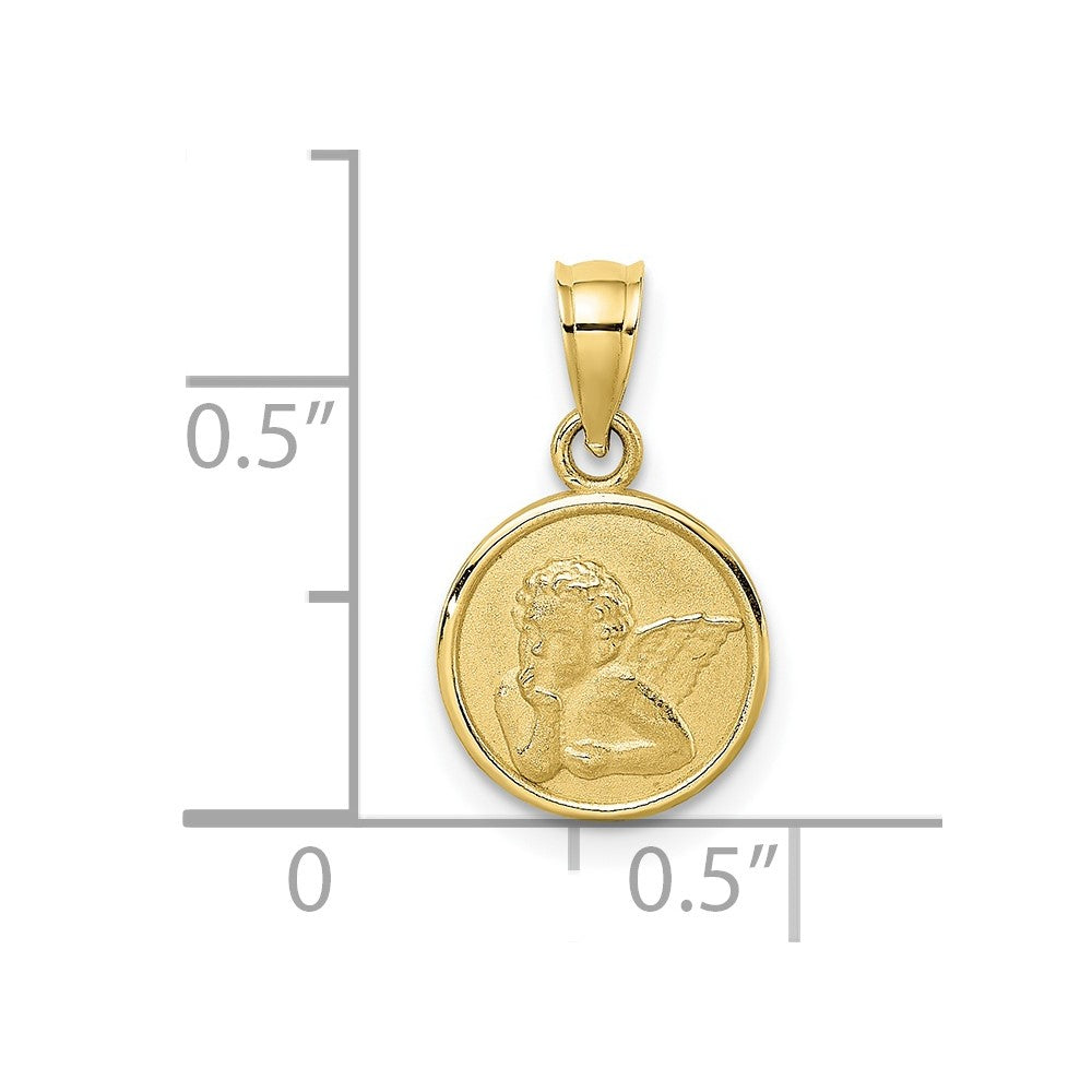 Textured Round Angel Coin Charm - WBC