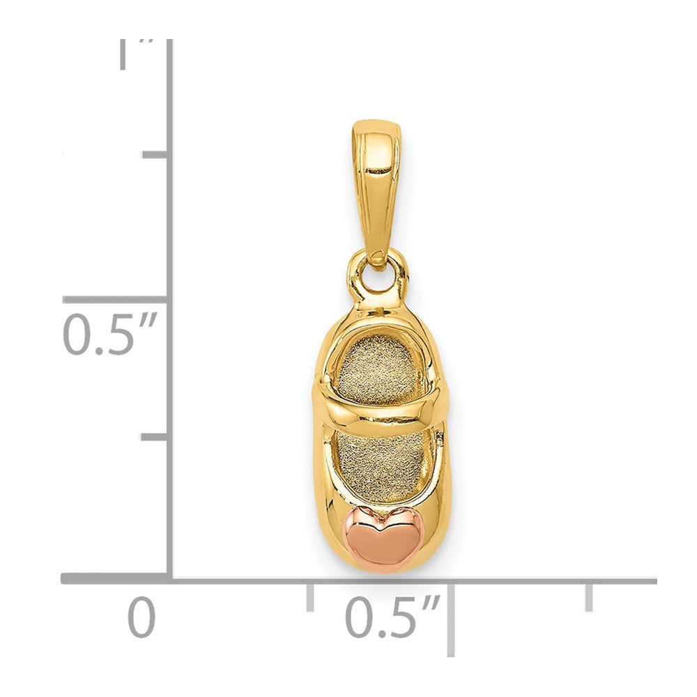3-D Two-tone Baby Shoe Charm - WBC