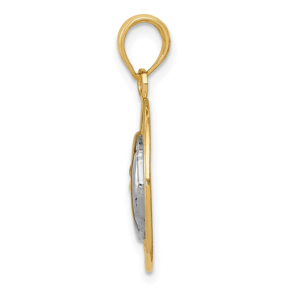 and Rhodium Sun and Moon Pendant - WBC