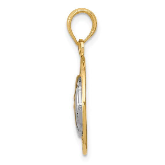 and Rhodium Sun and Moon Pendant - WBC
