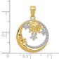 and Rhodium Diamond-cut Moon / Stars / Sun Pendant - WBC