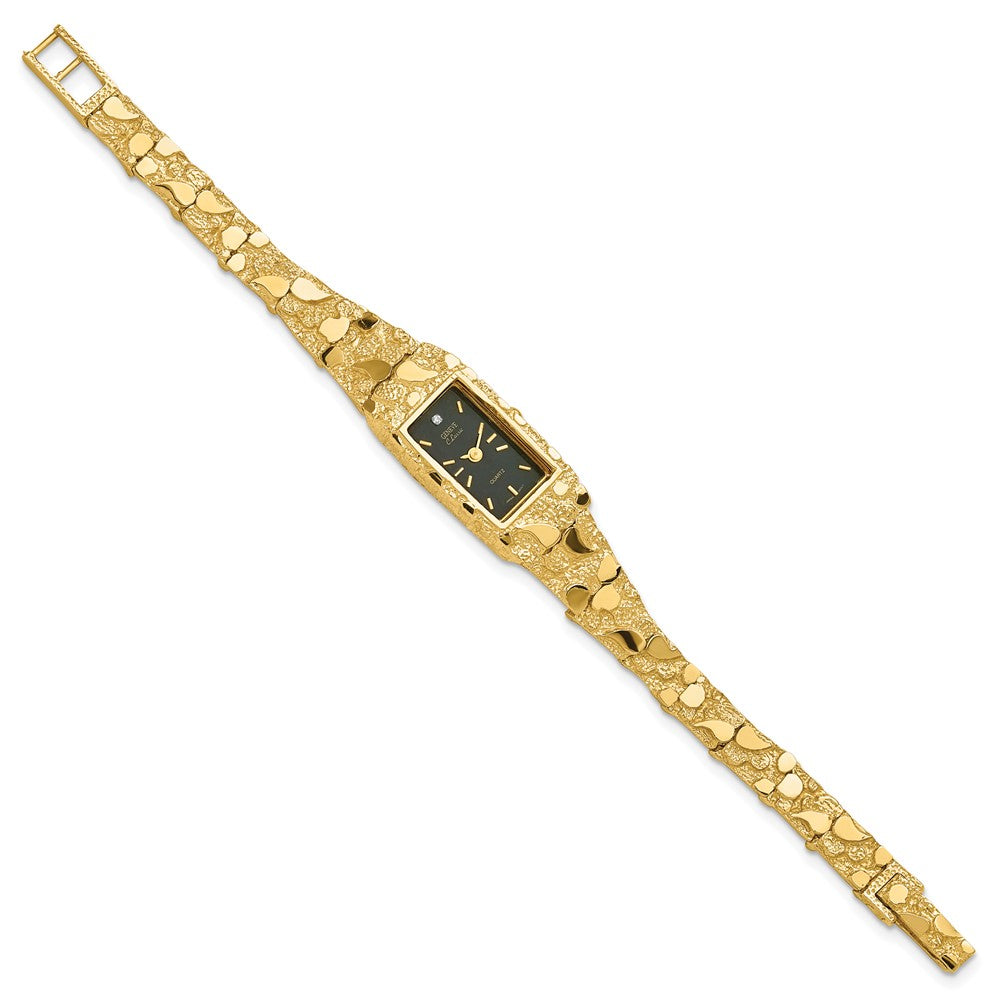 Black Dial Rectangular Face Nugget Watch - WBC