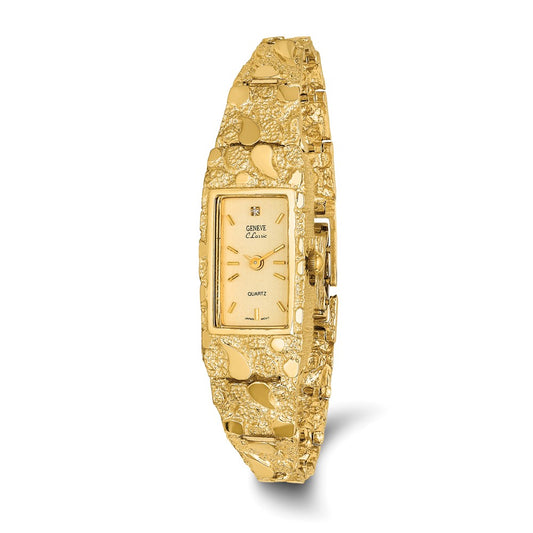 Champagne Dial Rectangular Face Nugget Watch - WBC