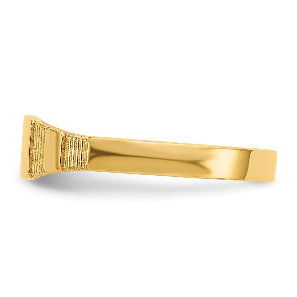 Polished Square Closed Back Baby Signet Ring - WBC