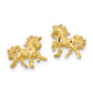 Satin Diamond-cut Unicorn Post Earrings - WBC