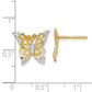 and Rhodium Butterfly Post Earrings - WBC