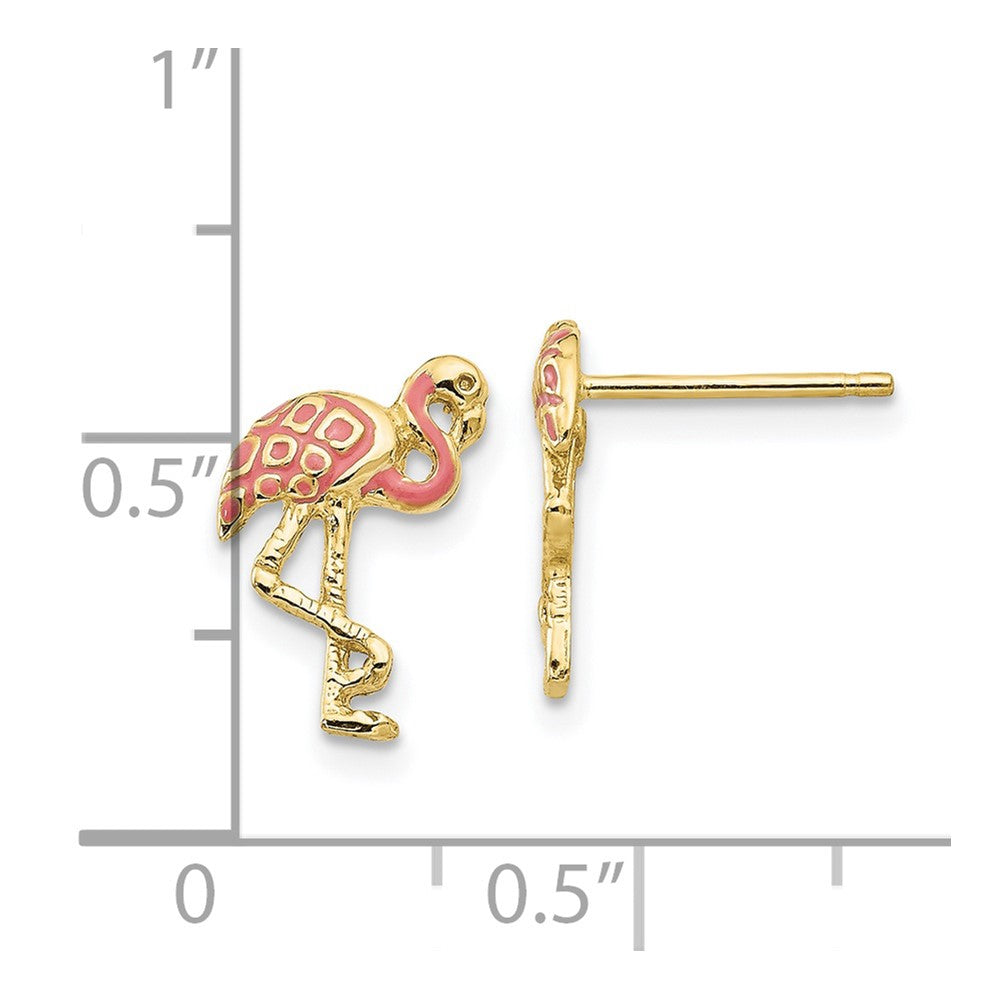 Pink Enameled Flamingo Post Earrings - WBC