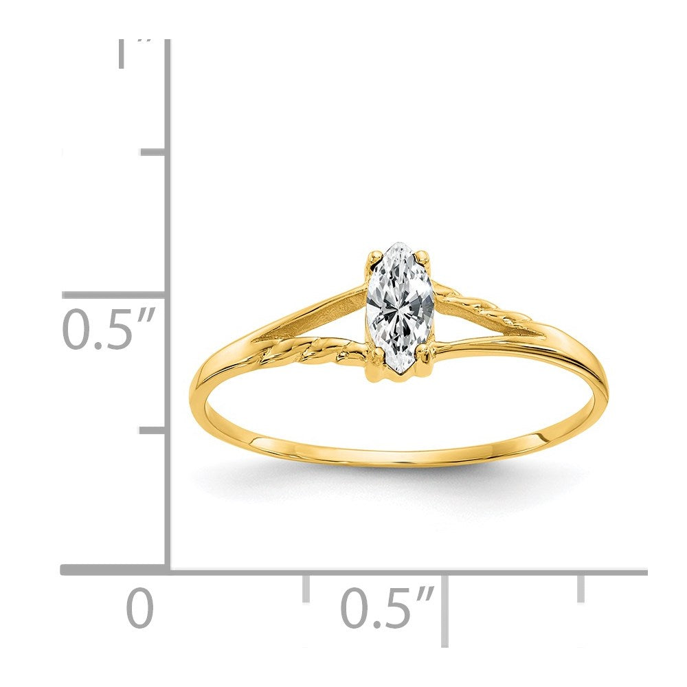 Polished Marquise Genuine April/ Topaz Birthstone Ring - WBC