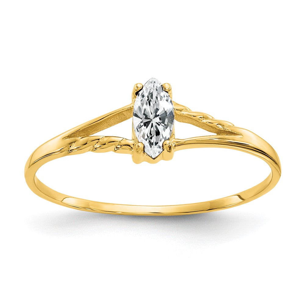 Polished Marquise Genuine April/ Topaz Birthstone Ring - WBC