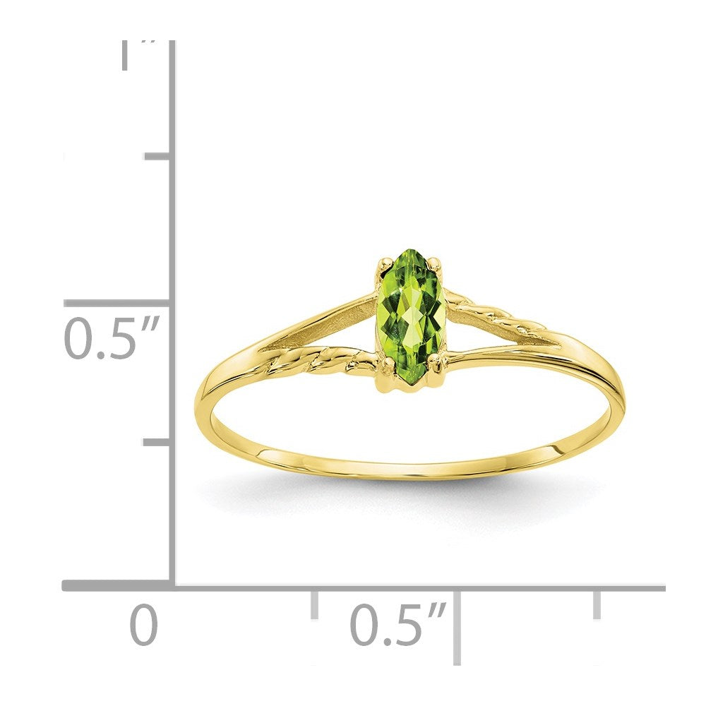 Polished Marquise Genuine August/ Peridot Birthstone Ring - WBC