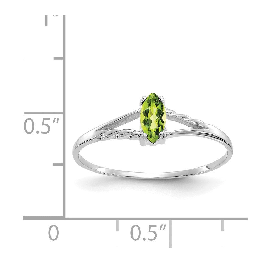 Polished Marquise Genuine August/ Peridot Birthstone Ring - WBC