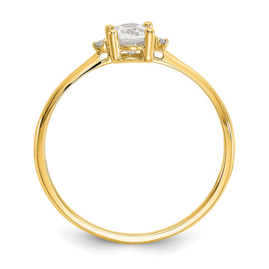 Polished Oval Genuine April/ Topaz and Diamond Birthstone Ring - WBC