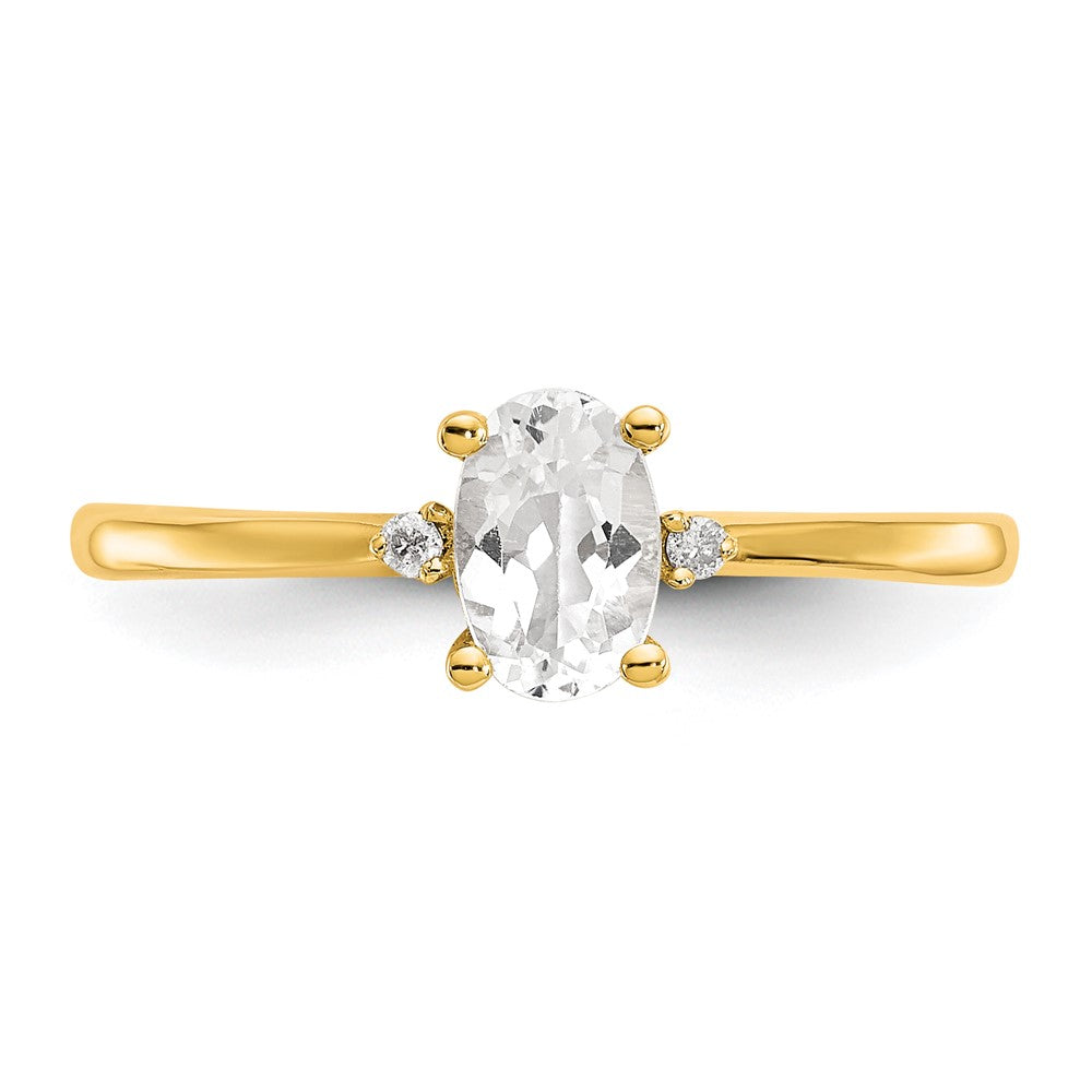 Polished Oval Genuine April/ Topaz and Diamond Birthstone Ring - WBC