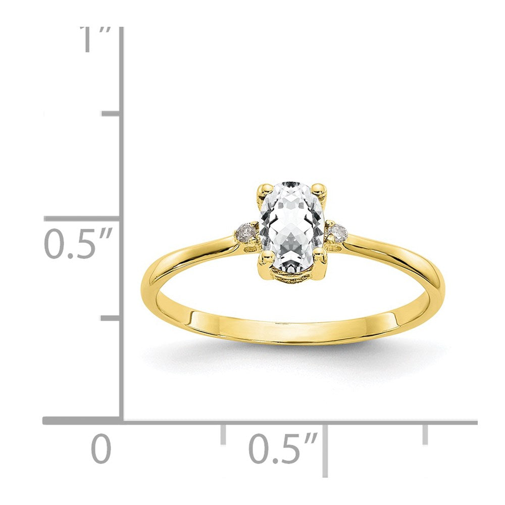 Polished Oval Genuine April/ Topaz and Diamond Birthstone Ring - WBC